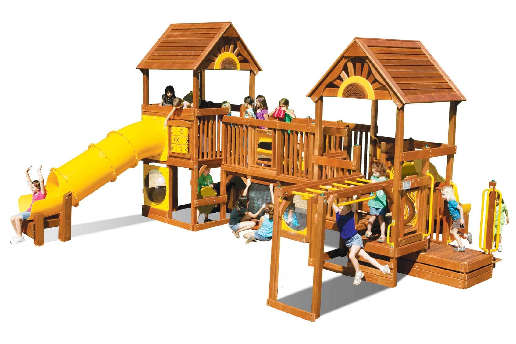 Commercial Playground Equipment – Rainbow Play Village Design B (RPS-97B)