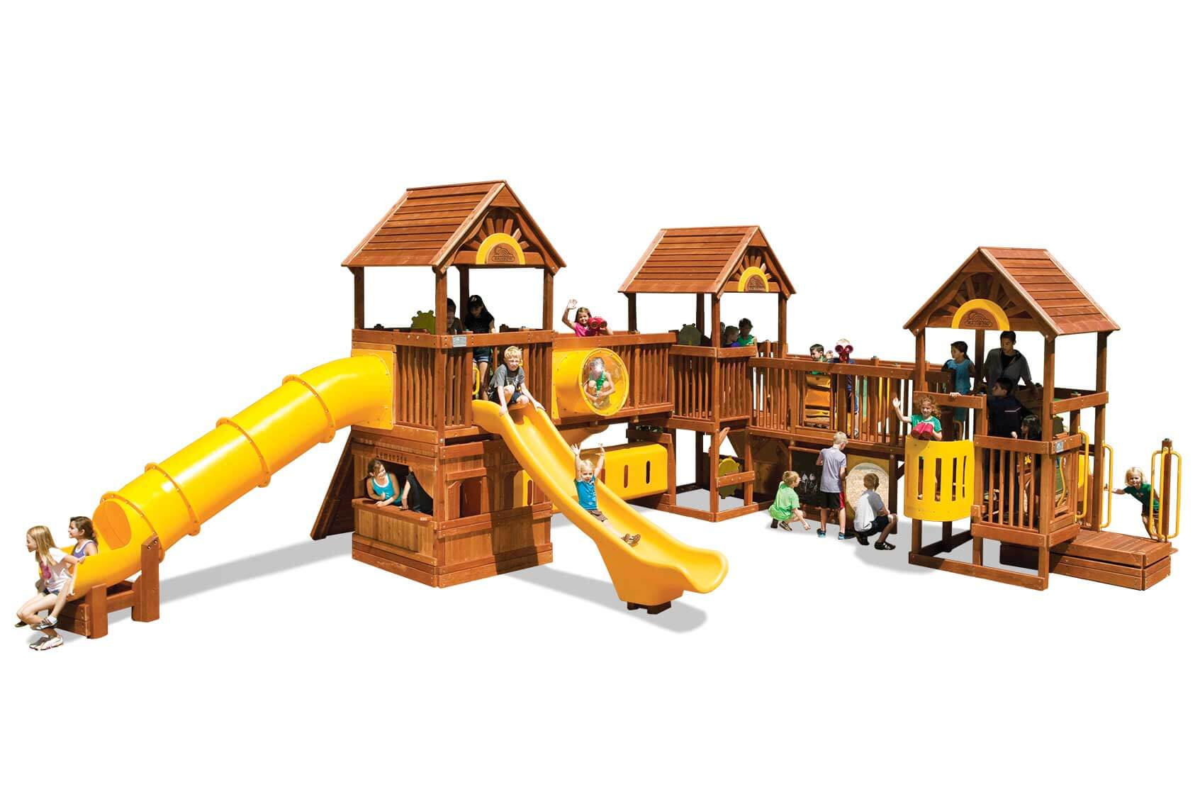 Commercial Playground Equipment – Rainbow Play Village Design C (RPS-98C) - Rainbow Play Systems of Texas