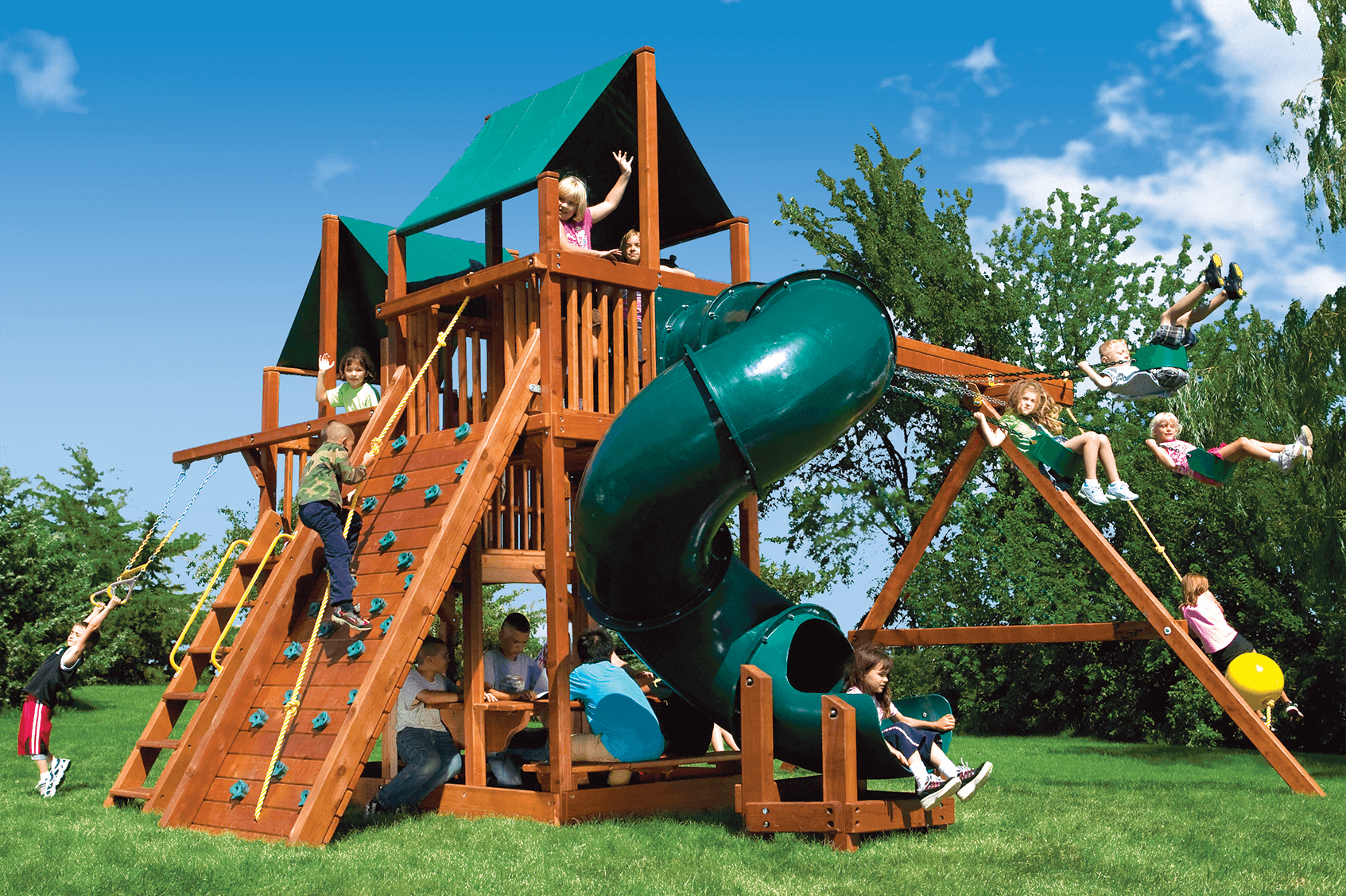 King Kong Clubhouse Pkg II Loaded with 360° Spiral Slide (45B) - Rainbow Play Systems of Texas