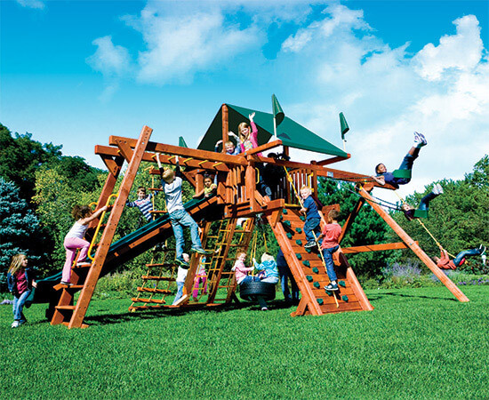 Monster Castle Pkg III Forest Green & Loaded (25E) - Rainbow Play Systems of Texas