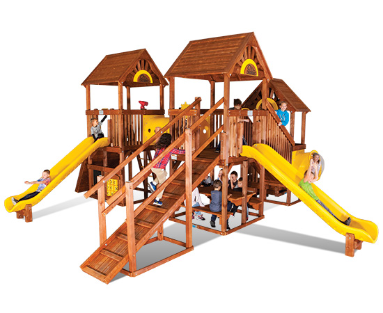 Commercial Playground Equipment – Rainbow Play Village Design E (RPS-99E) - Rainbow Play Systems of Texas