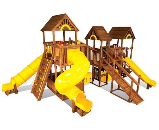 Commercial Playground Equipment – Rainbow Play Village Design F (RPS-99F) - Rainbow Play Systems of Texas