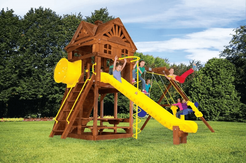 Rainbow Clubhouse Pkg II with Specialty Features (45D) - Rainbow Play Systems of Texas