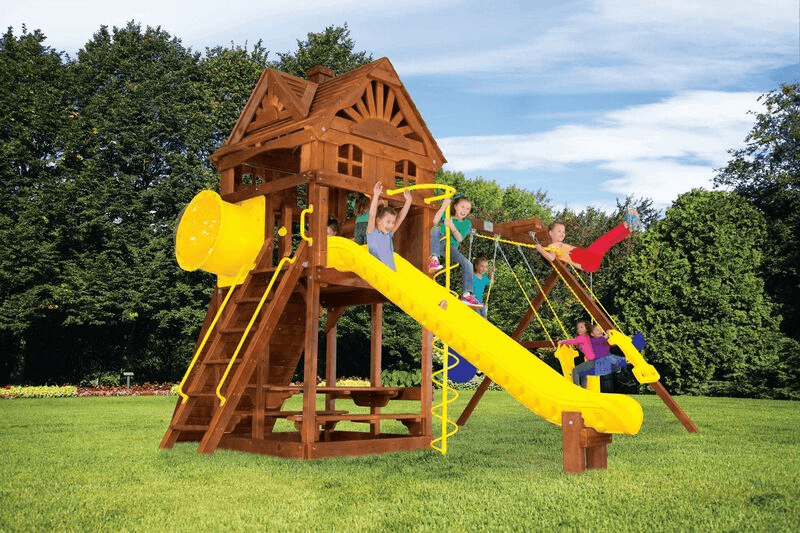 Rainbow Play: Backyard Wooden Playsets & Swing Sets