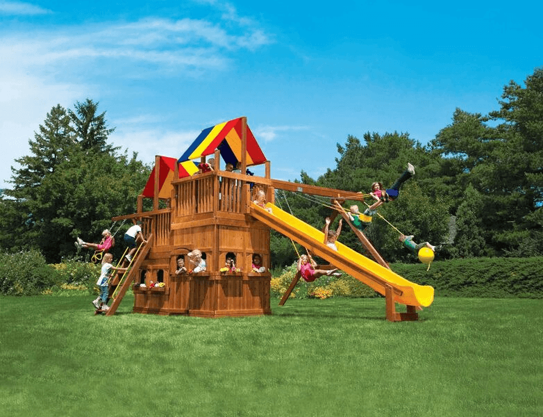 King Kong Clubhouse Pkg II Loaded with Lower Level Playhouse (45C) - Rainbow Play Systems of Texas